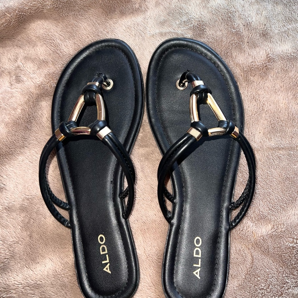 Aldo Black Strappy Sandals for Casual Wear